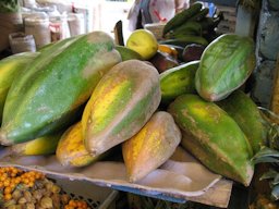 babaco: Carica pentagona, Otavalo market, Ecuador